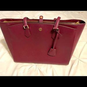 Tory Burch large York work laptop leather shoulder tote